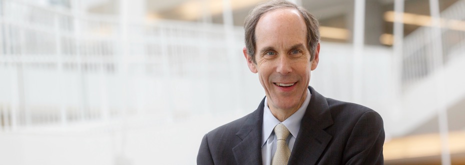 Photo of Dr. Brian Druker in the Robertson Life Sciences Building at South Waterfront