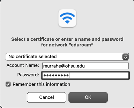 Screenshot eduroam 2