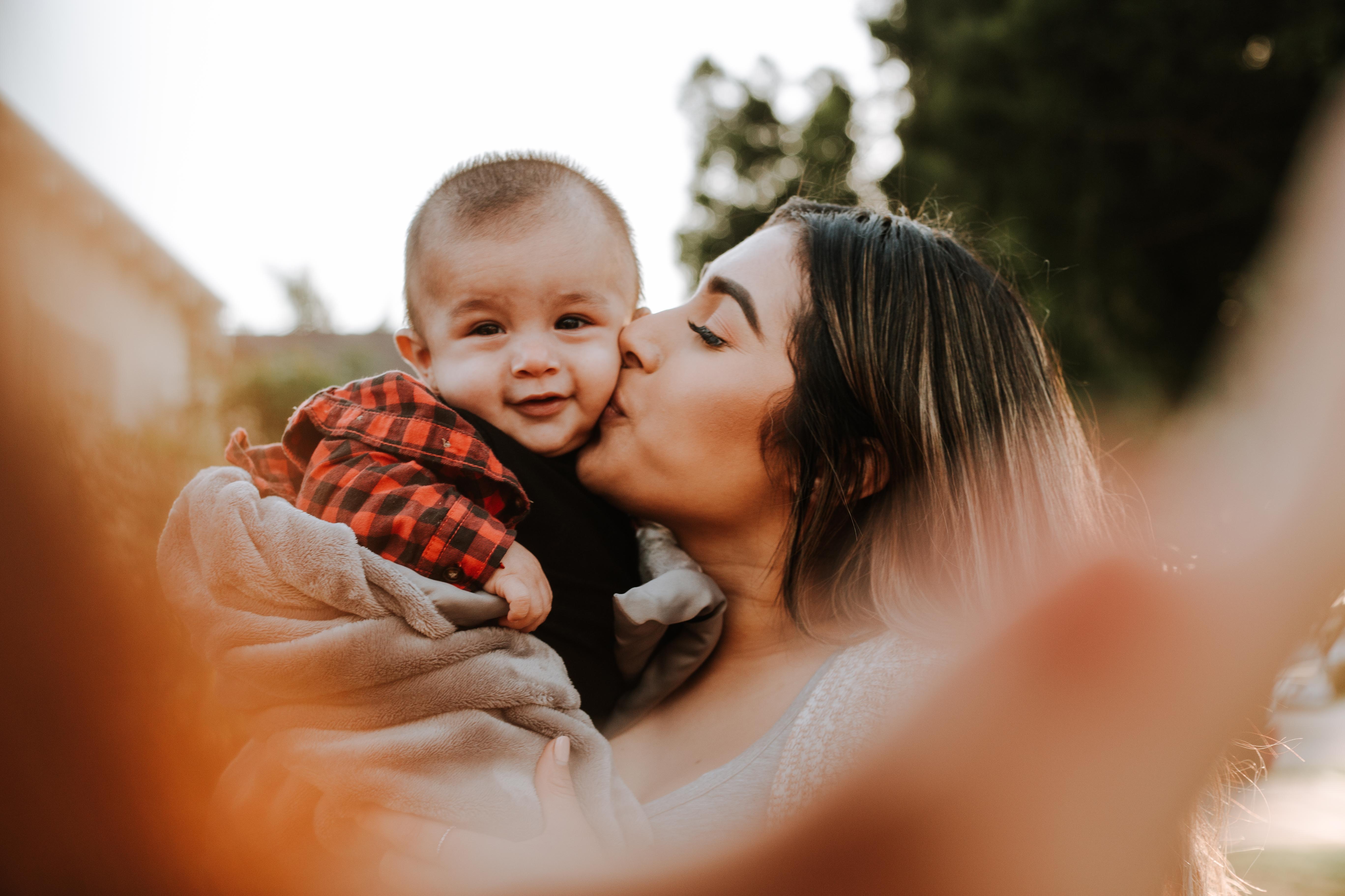 Mother with very young son