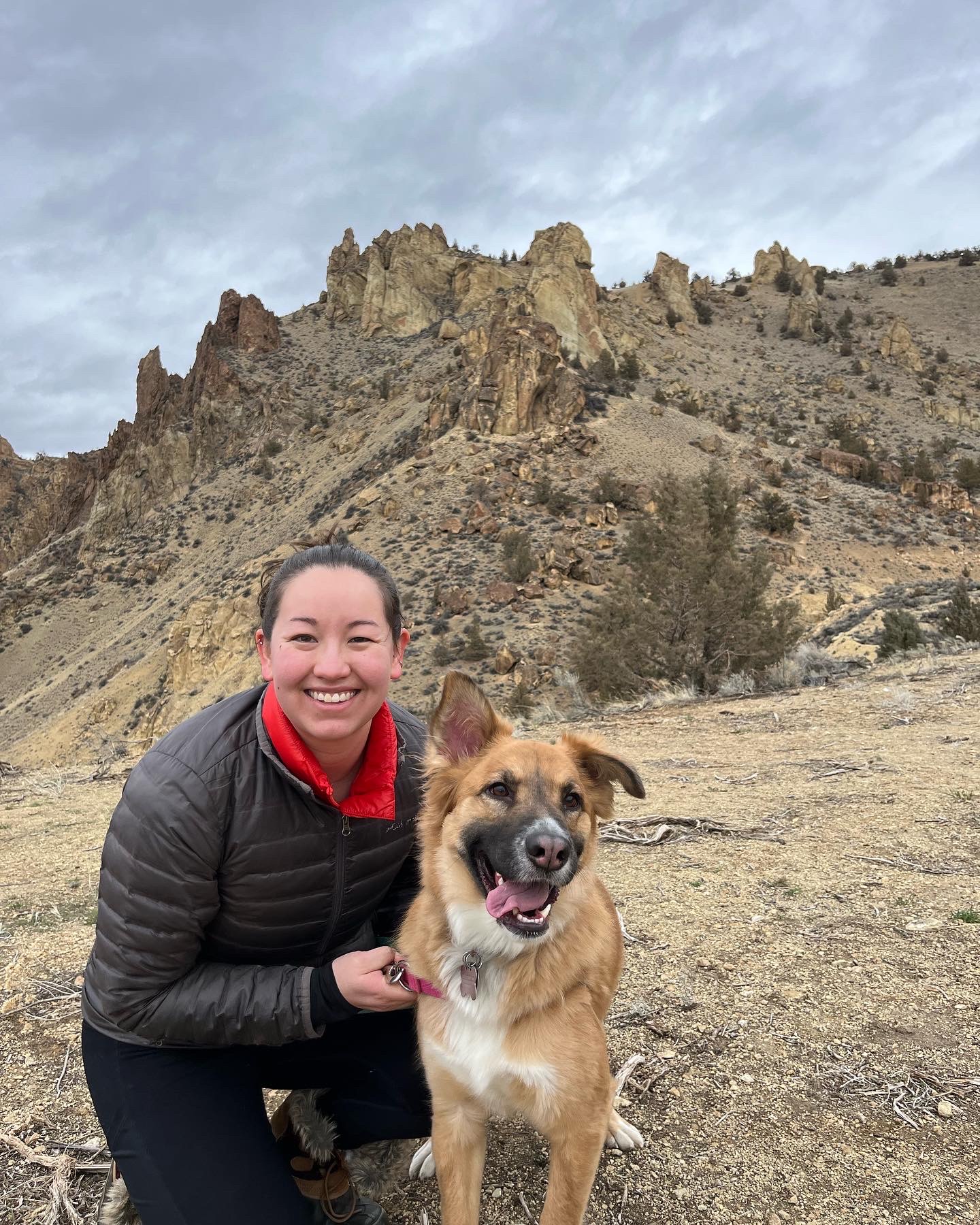 Picture of Shannon Babcock and her loyal puppy