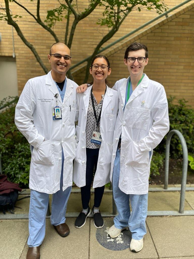 OTOHNS Residents, PGY-3. (from left to right) Farshid Taghizadeh, MD, Kavita Bhatnagar, MD, Matt Studer, MD