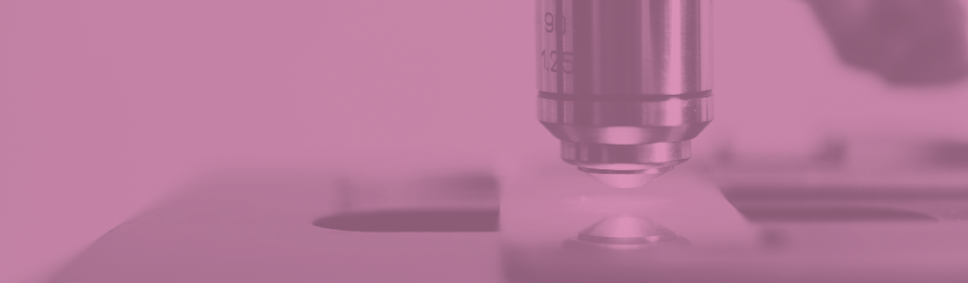 Banner for the Early Career Advancement Program, zoomed in on a microscope