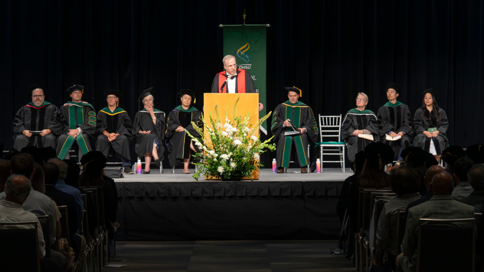 Dean Selden giving remarks at commencement 2025