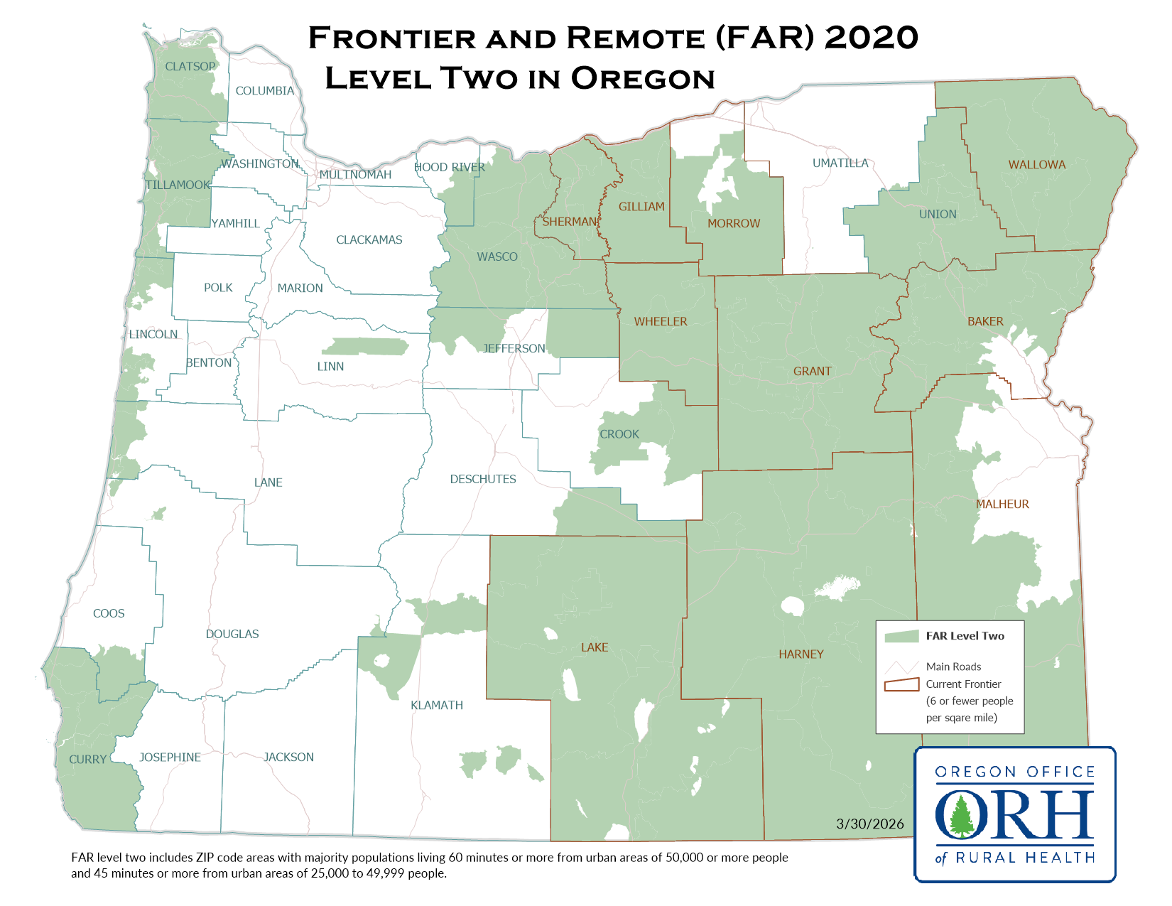 Frontier and Remote (FAR) Level Two in Oregon